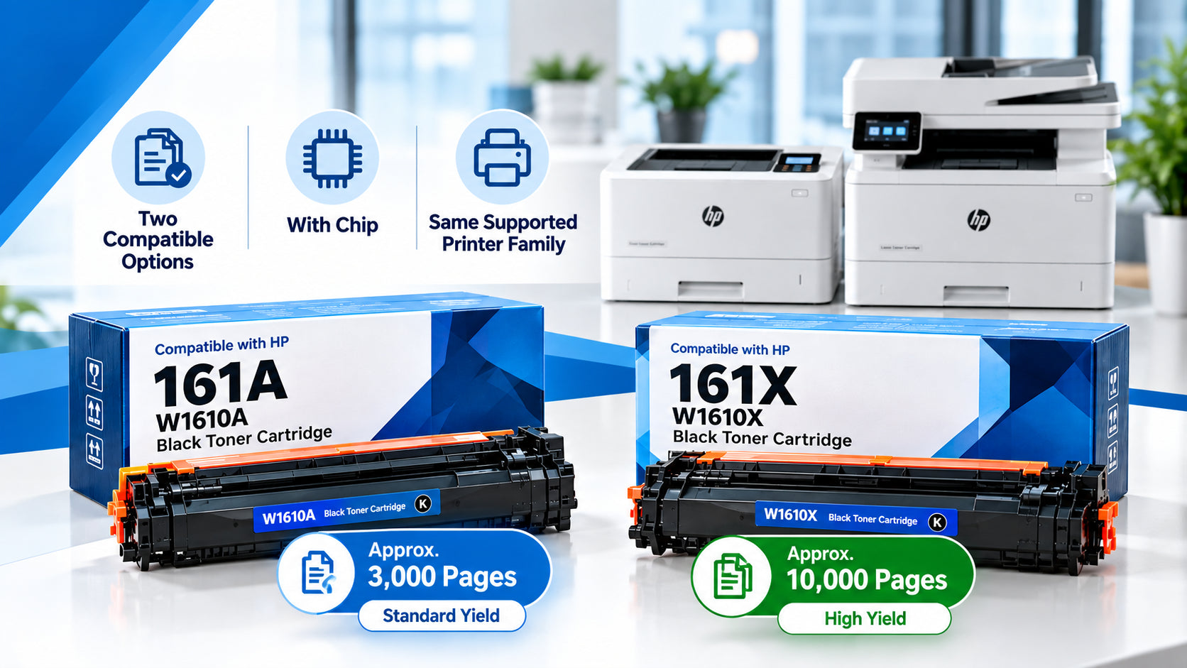 HP LaserJet Pro 4006 toner, HP 4112 toner, W1610A compatible toner, W1610X compatible toner, HP 4006 replacement toner, HP 4112 replacement toner