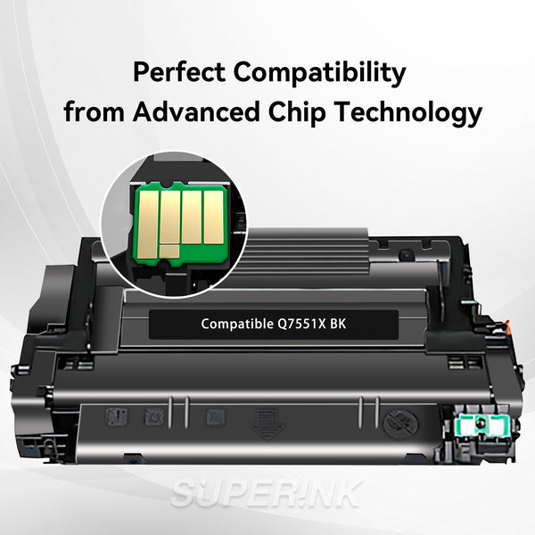 Compatible HP Q7551X Toner Cartridge Black High YIeld By Superink ...