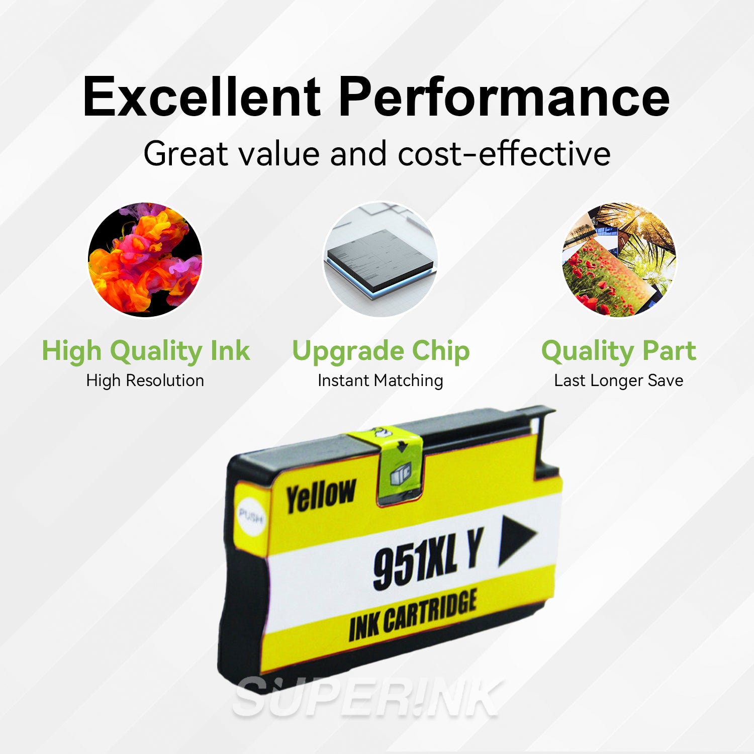 Cartouche jet d'encre HP 951XL jaune compatible (CN048AN) par Superink