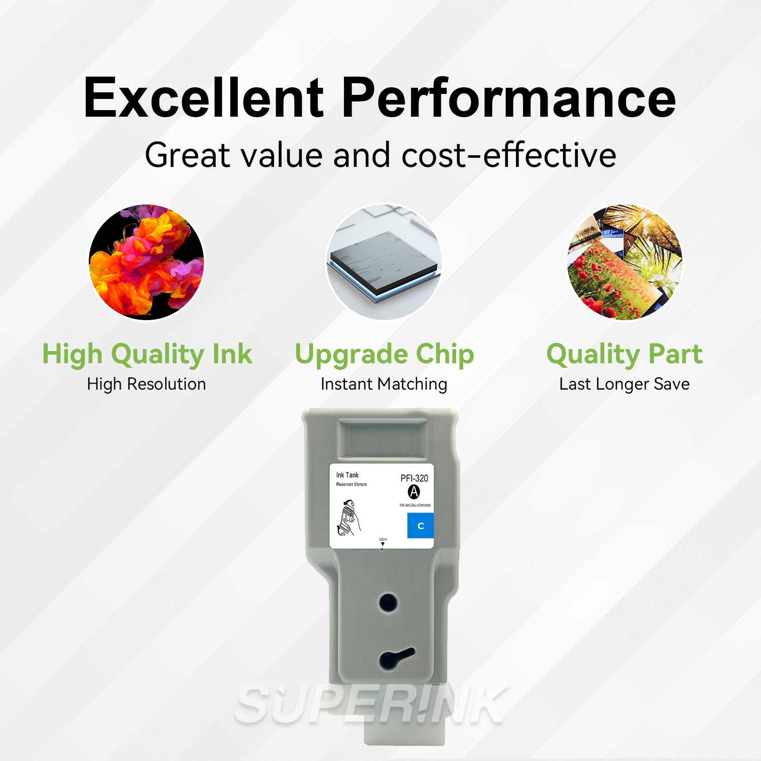 Compatible Canon PFI-320C Cyan Ink Cartridge