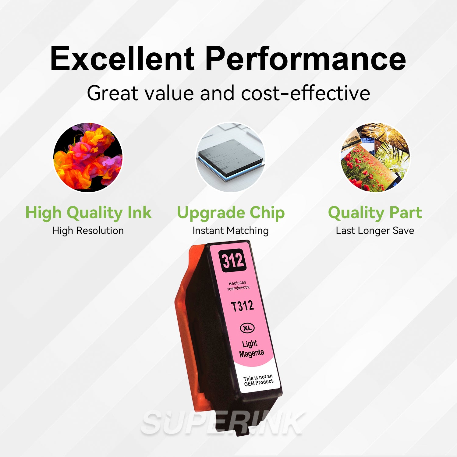 Compatible Epson T312XL620 Light Magenta Inkjet Cartridge