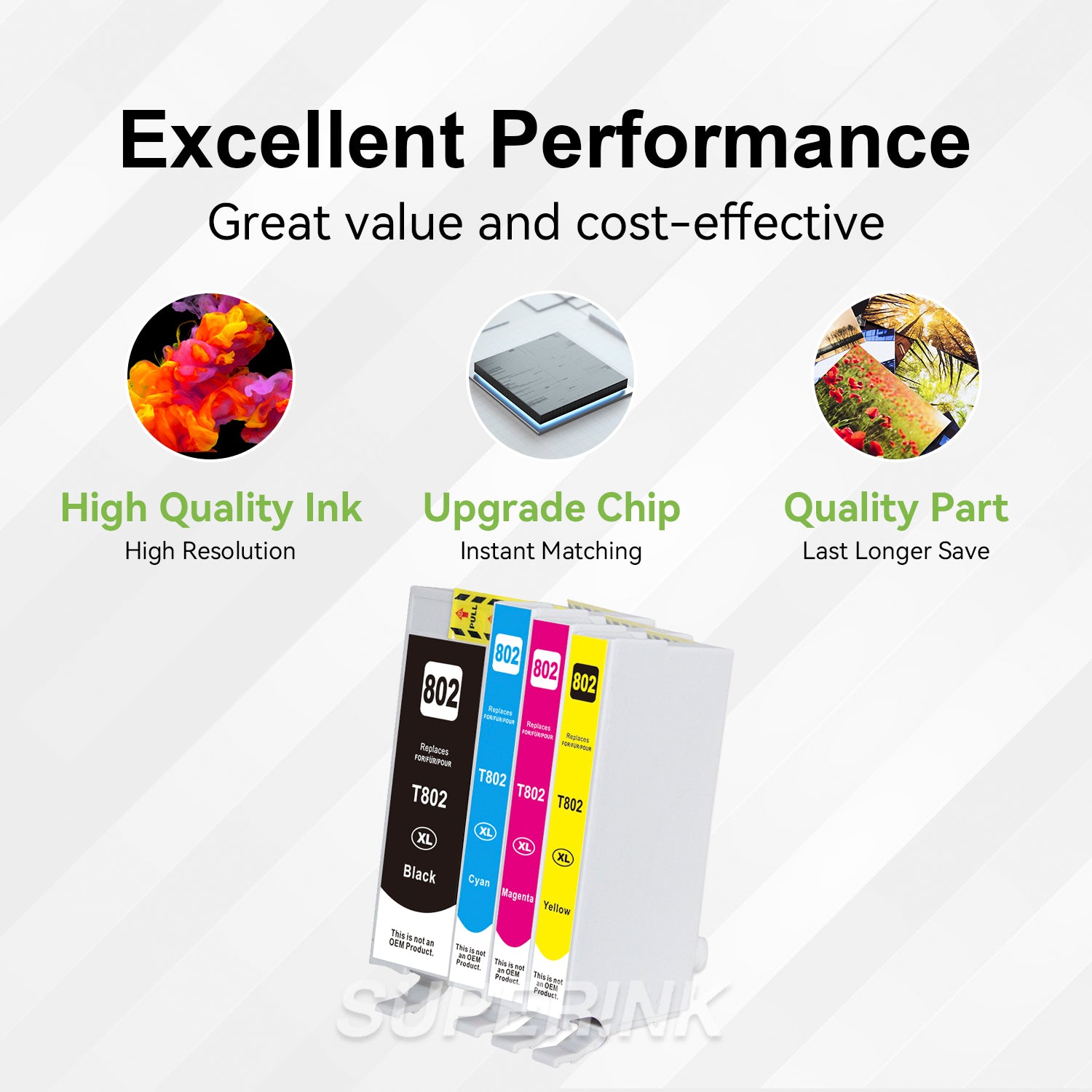 Compatible Epson T802XL / T802X-BCS Combo Ink Cartridge