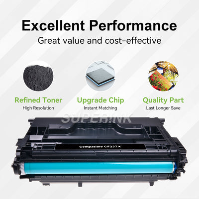 Compatible HP CF237X (HP 37X) Black Toner Cartridge by Superink
