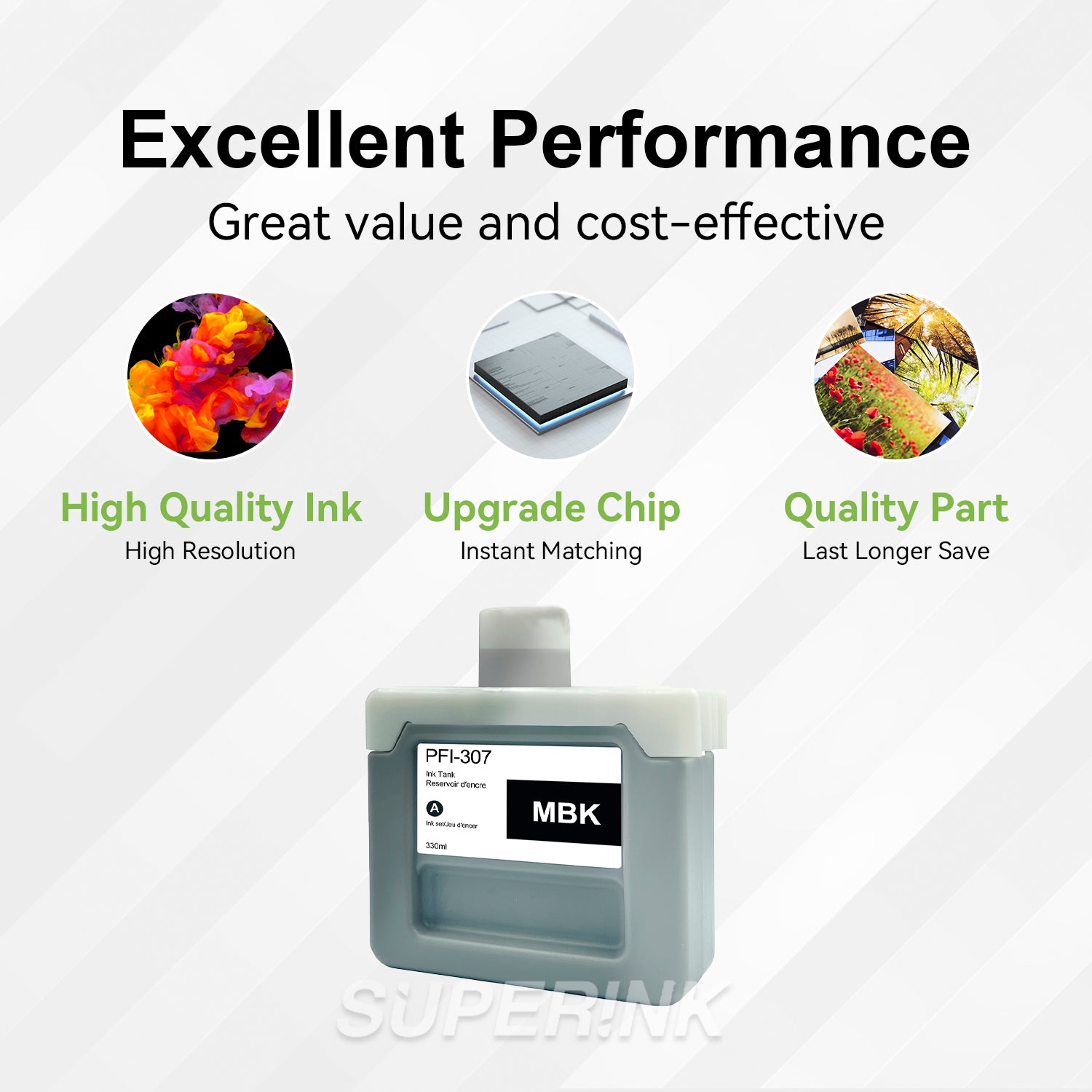 Compatible Canon PFI-307MBK 330ml Matte Black Ink By Superink