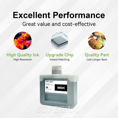Compatible Canon PFI-307MBK 330ml Matte Black Ink By Superink