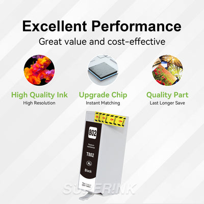 Compatible Epson T802XL120 Black Ink Cartridge By Superink