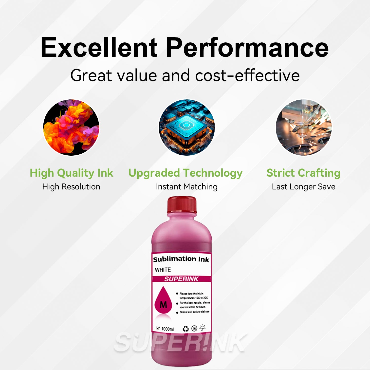 Sublimation Ink 1000ML Magenta for Epson Desktop and Wide Format By Superink