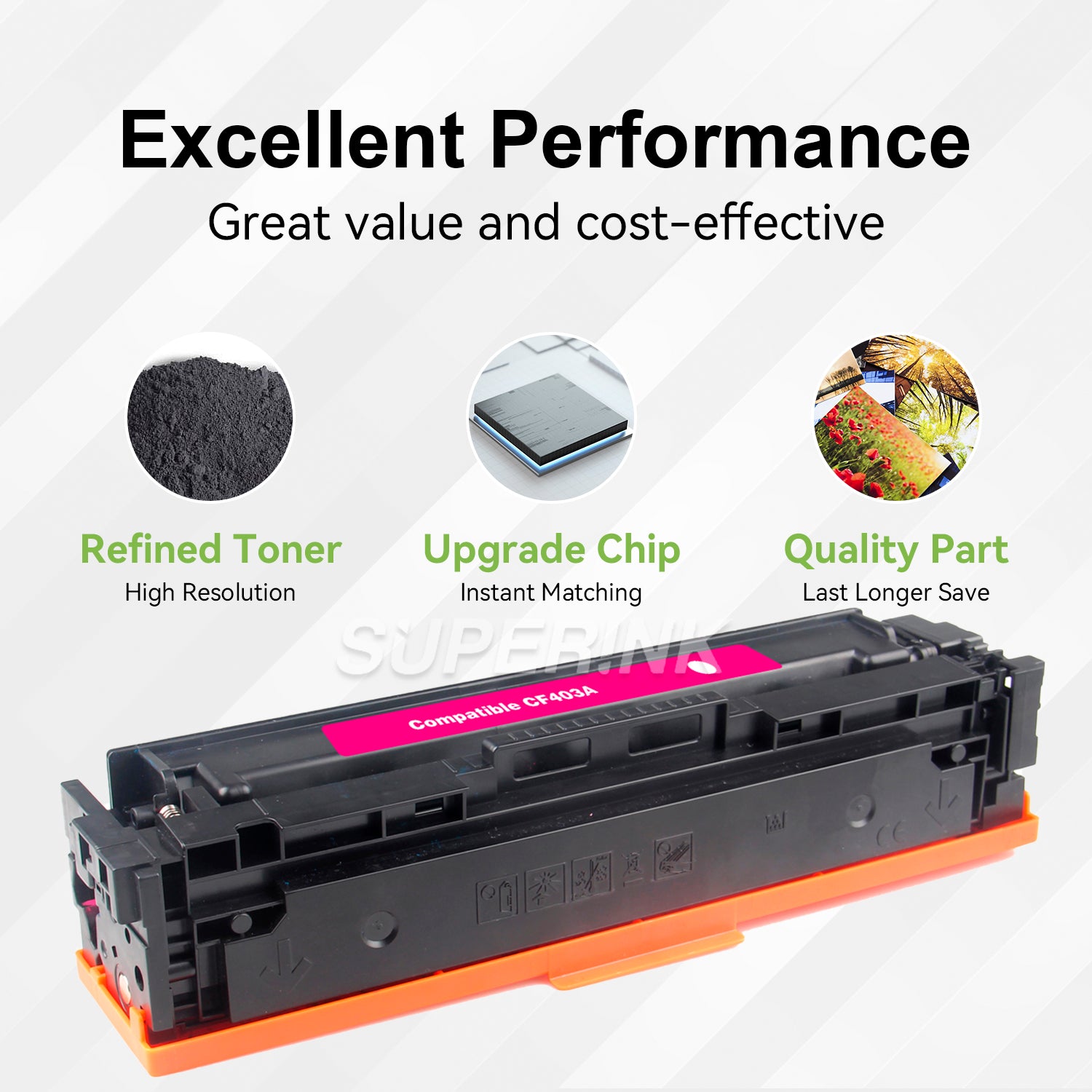 Compatible HP CF403A (201A) Toner Cartridge Magenta by Superink
