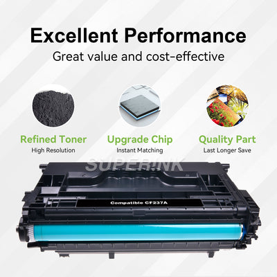 Compatible HP CF237A (HP 37A) Black Toner Cartridge by Superink
