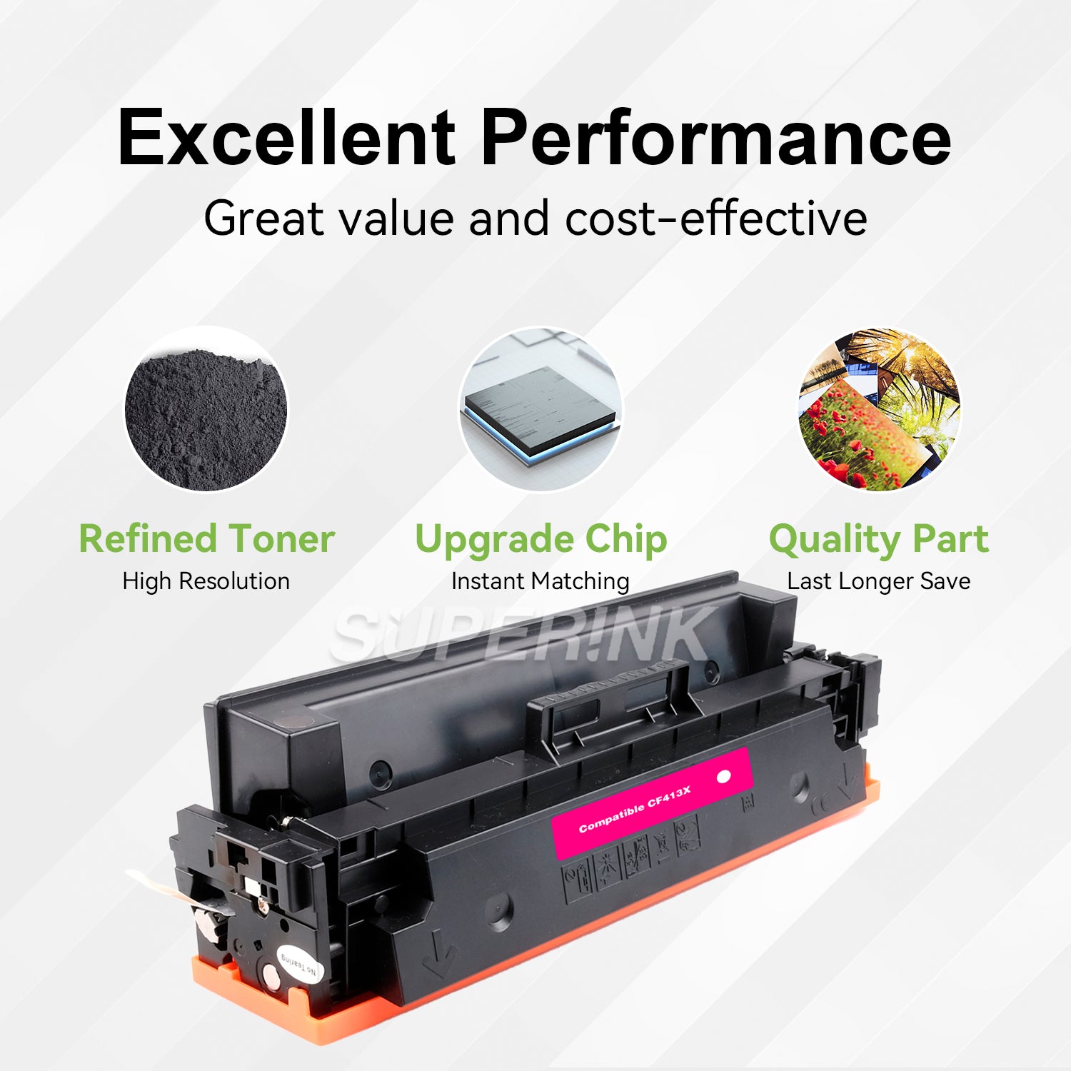 Compatible HP CF413X (410X) Toner Cartridge Magenta by Superink