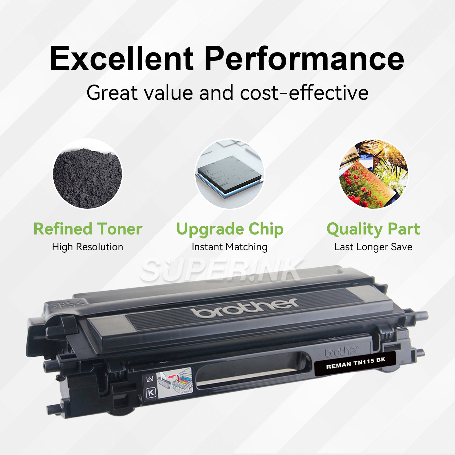 Remanufactured Brother TN115 Black Toner Cartridge By Superink