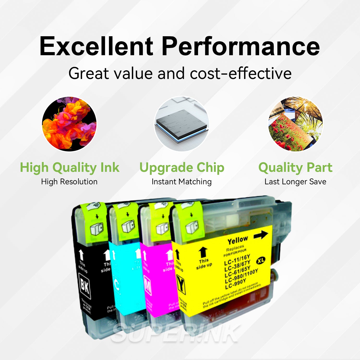 Compatible Brother LC61 Ink Cartridge Set BK/C/M/Y