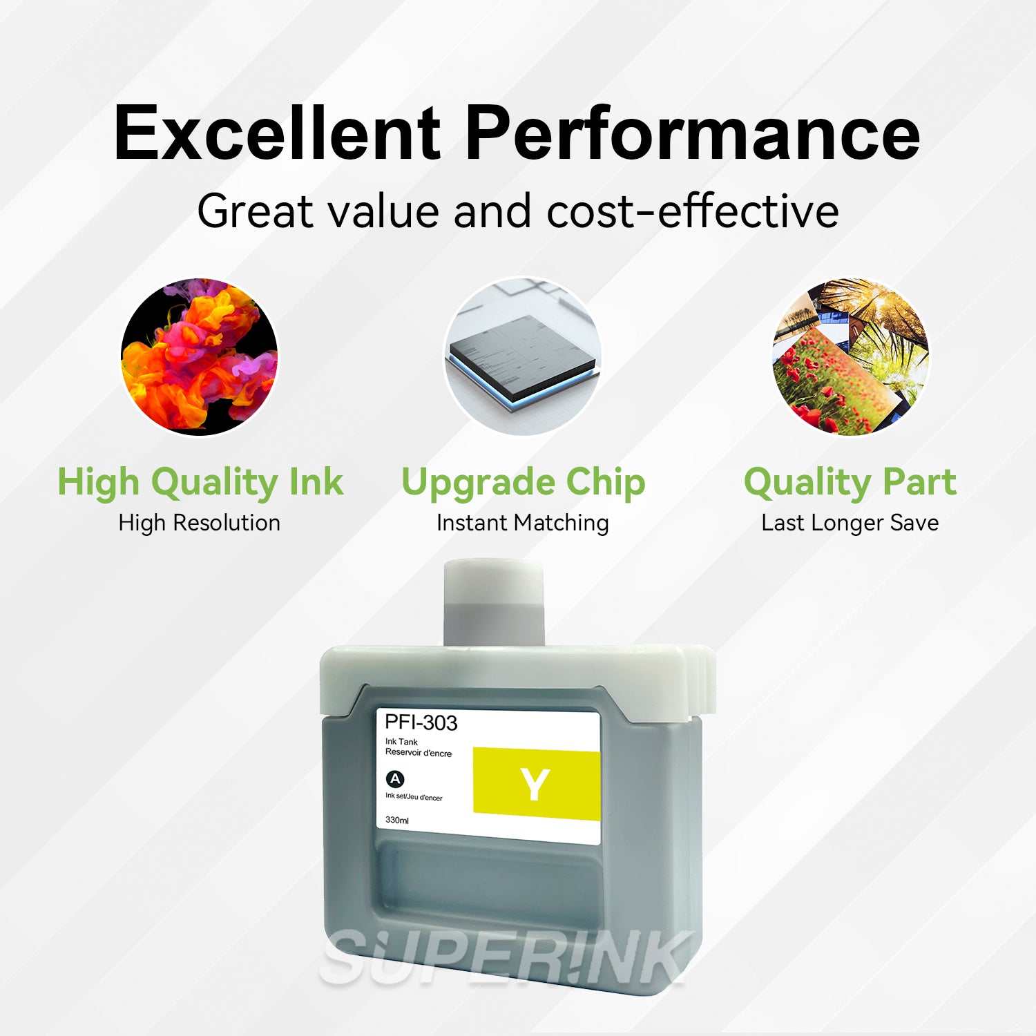 Compatible Canon PFI-303Y 330ml Yellow Ink