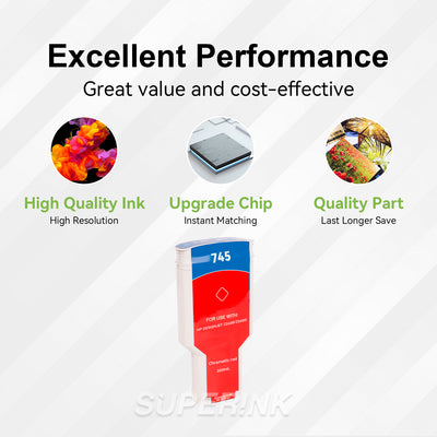 Compatible HP 745 300ml Chromatic Red Ink Cartridge By Superink