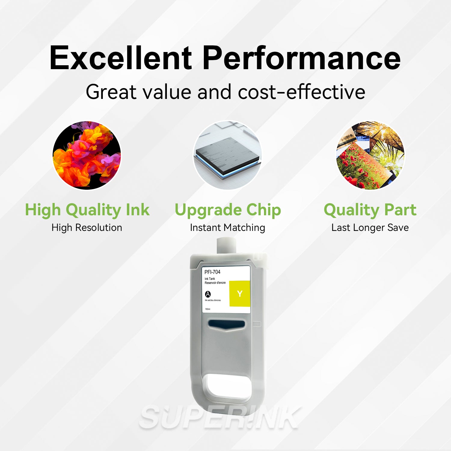 Compatible Canon PFI-704Y 700ml Yellow Ink By Superink