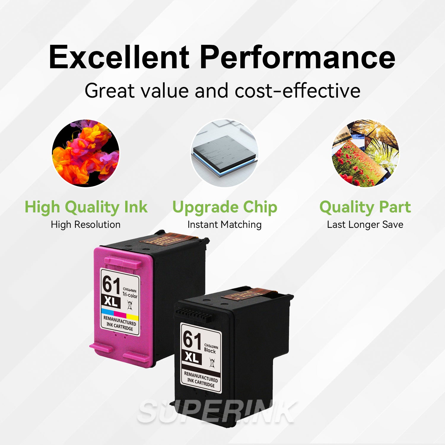 Compatible HP 61XL Ink Cartridge Combo High Yield by Superink