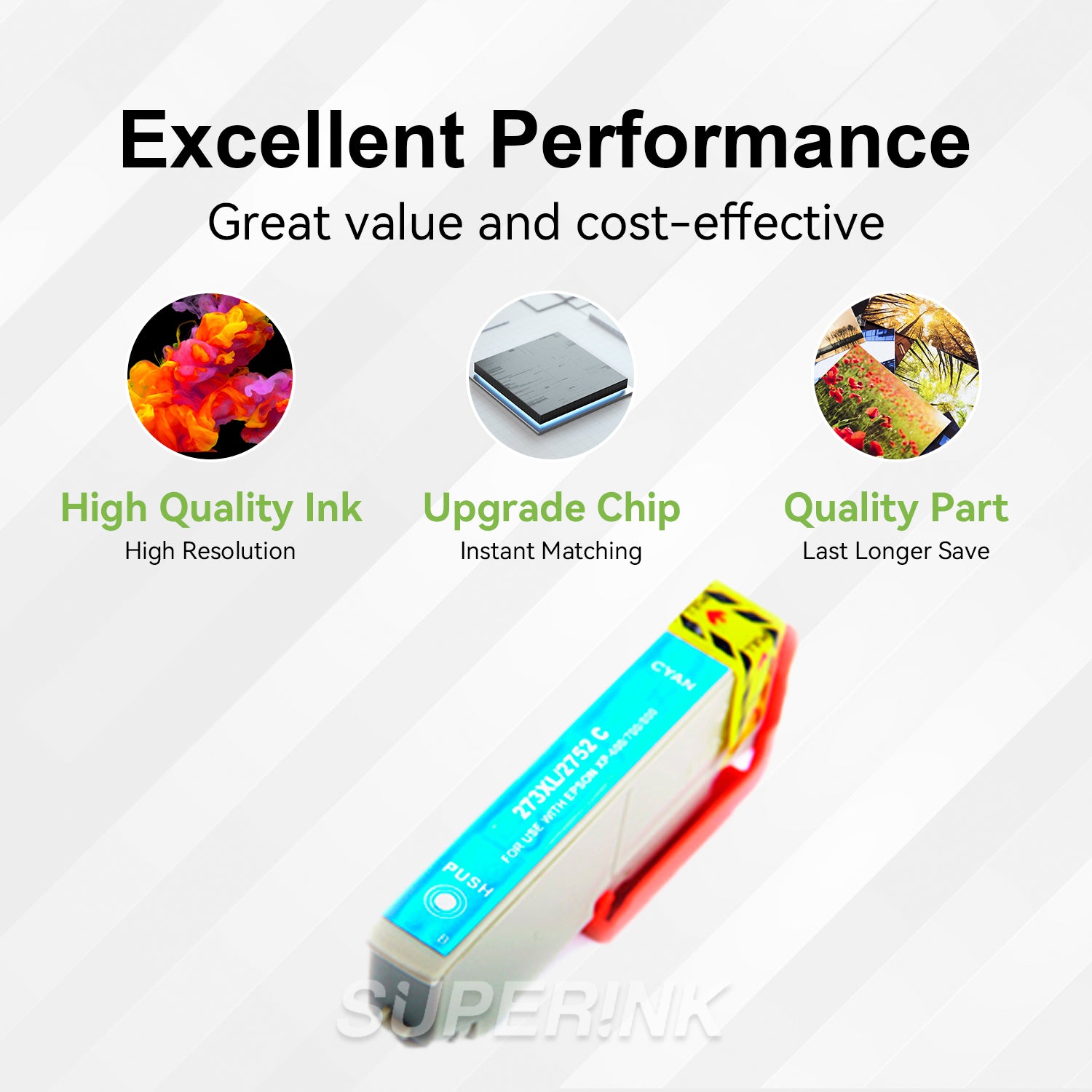 Compatible Epson T273XL Cyan Inkjet Cartridge (T273XL220) By Superink