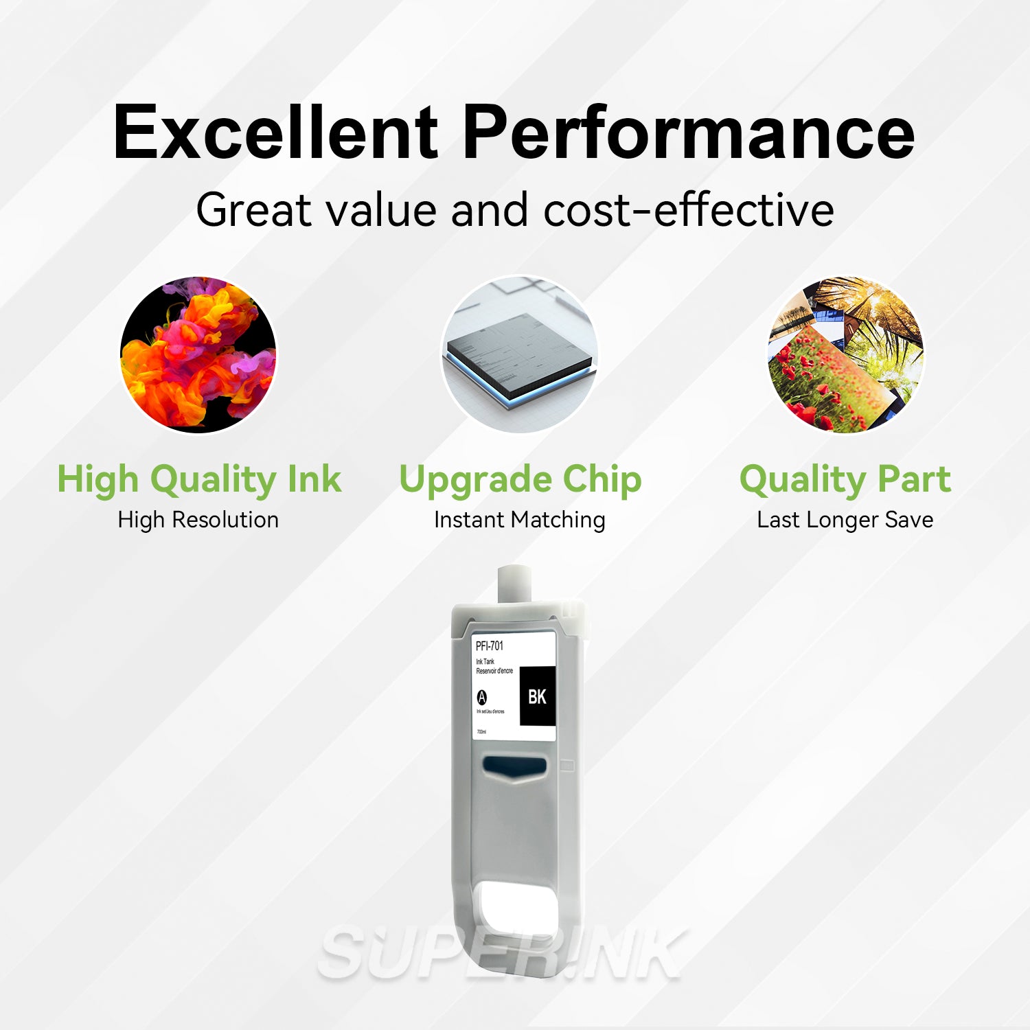 Compatible Canon PFI-701BK 700ml Black Ink By Superink