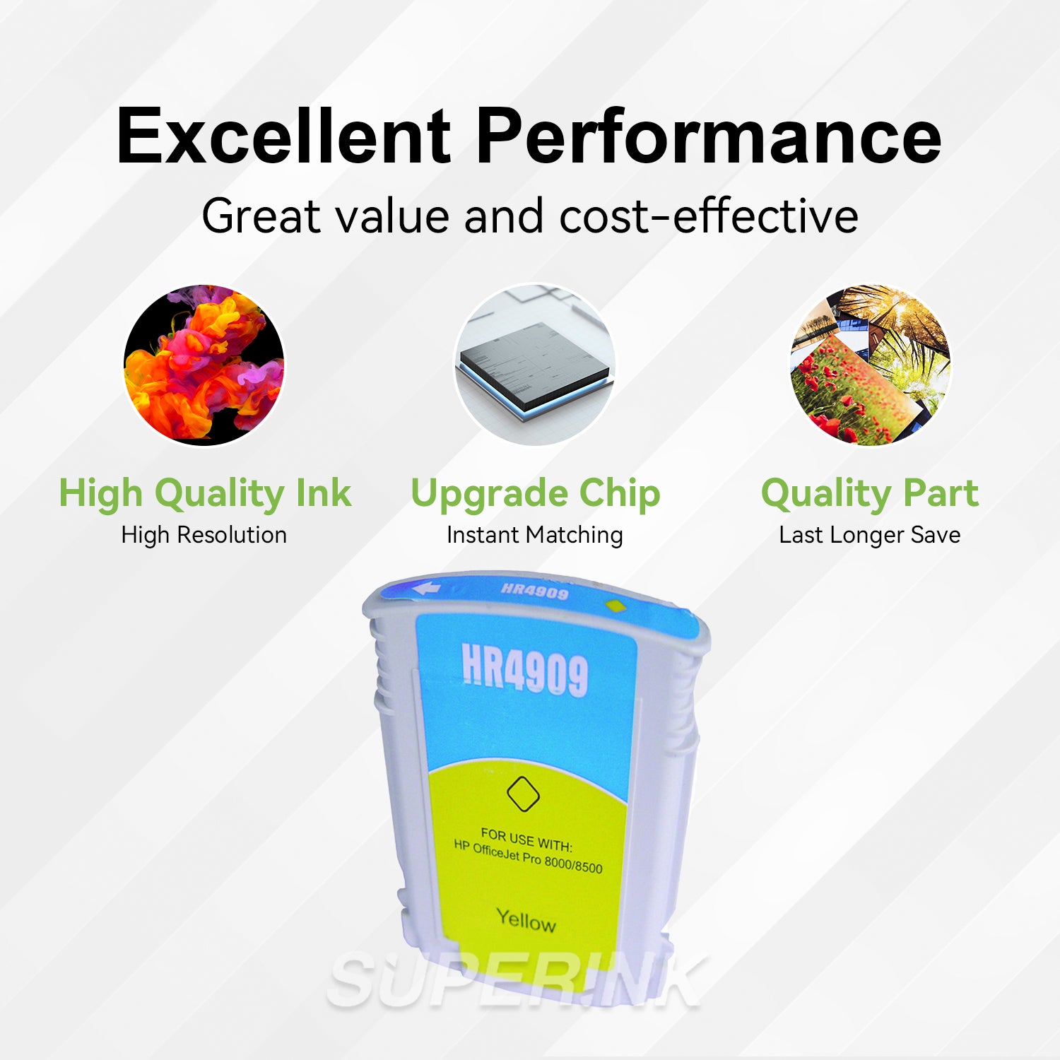 Cartouche jet d'encre jaune HP 940XL (C4909AC) compatible par Superink