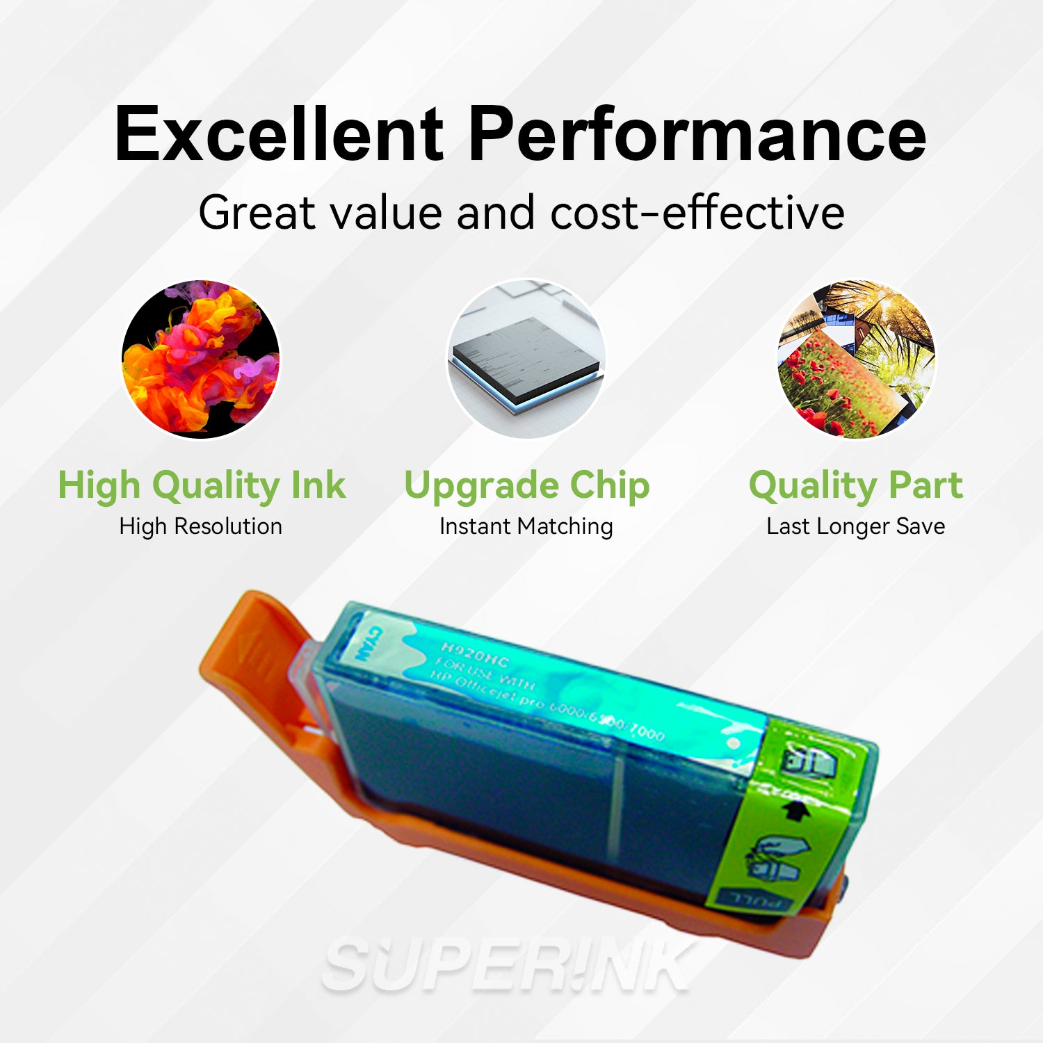 Cartouche d'encre HP 920XL compatible, Cyan, (CD972AC) par Superink