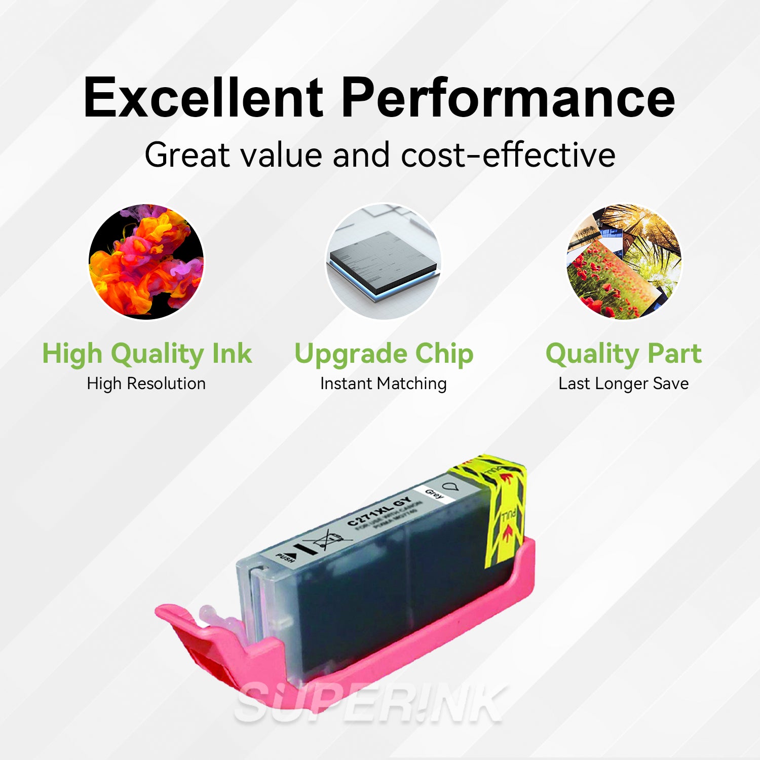 Compatible Canon CLI-271XL (0340C001) Grey Ink Cartridge By Superink