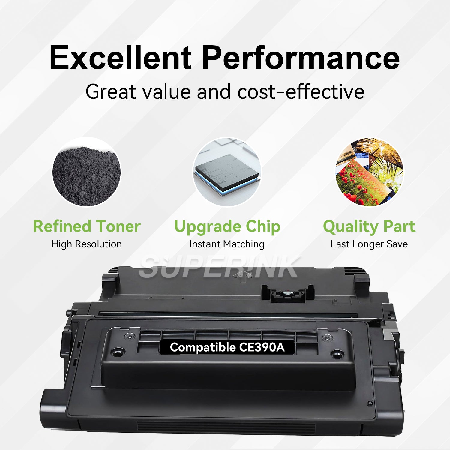 Cartouche de toner noir HP CE390A compatible (HP 90A) par Superink