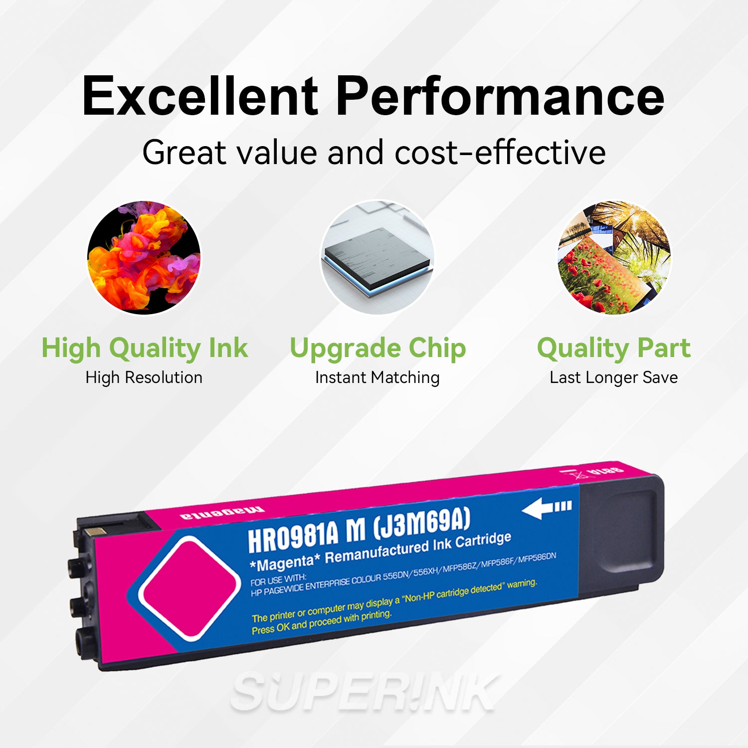Cartouche d'encre magenta HP 981A J3M69A compatible (PageWide) Par Superink