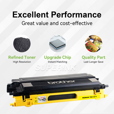 Cartouche de toner jaune TN110 de Brother réusinée par Superink