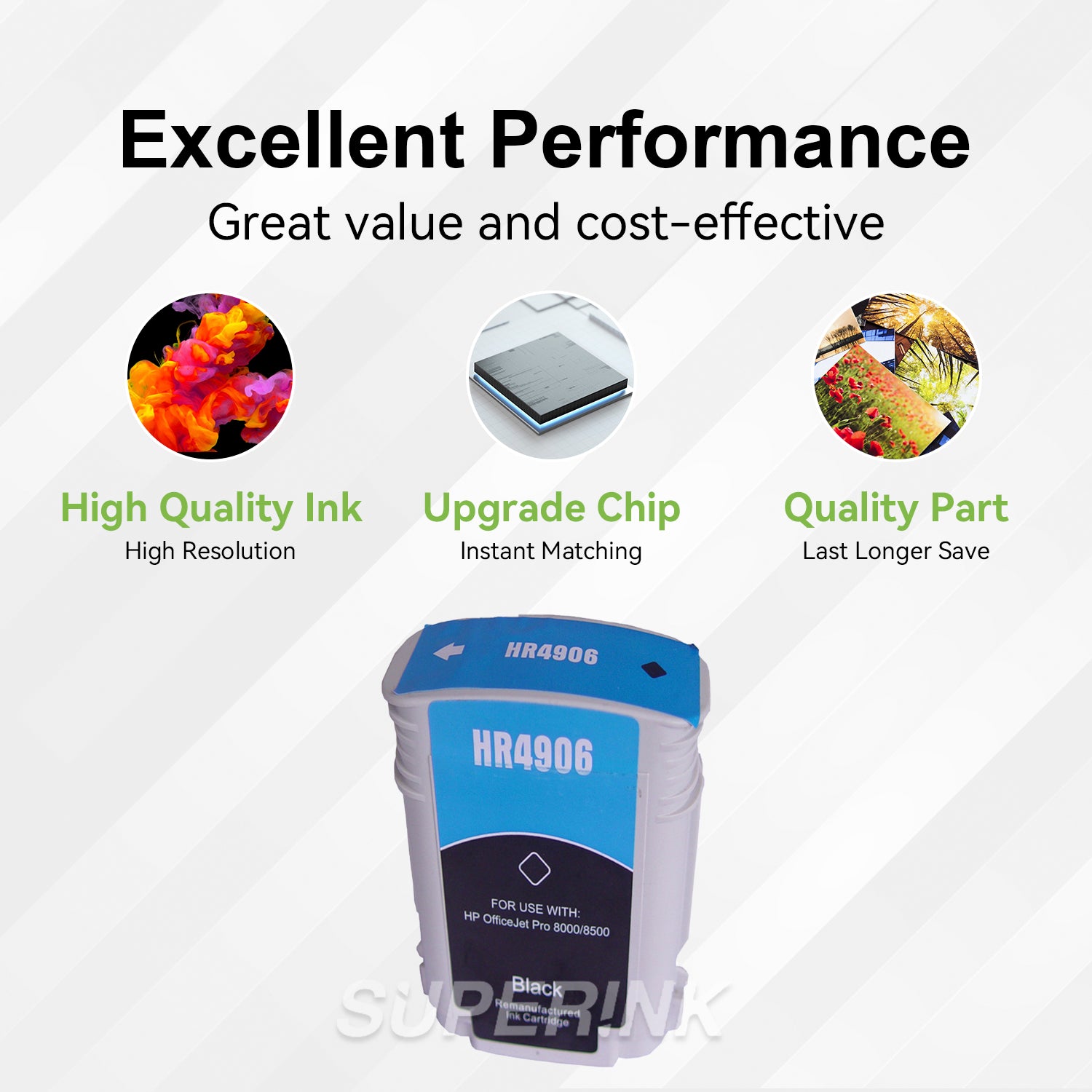 Cartouche jet d'encre noire HP 940XL (C4906AC) compatible par Superink