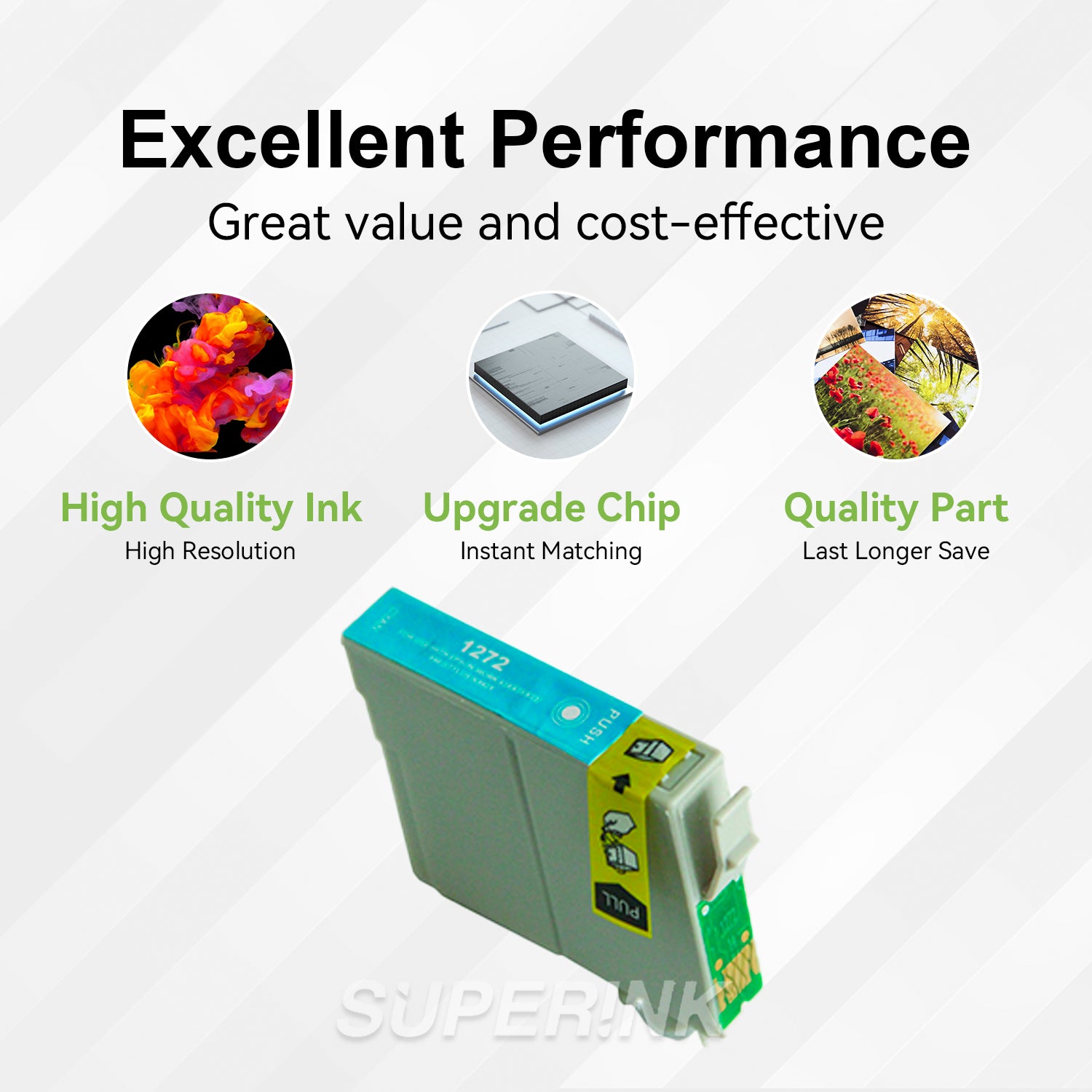 Compatible Epson 127 (T127220)  Cyan Inkjet Cartridge By Superink