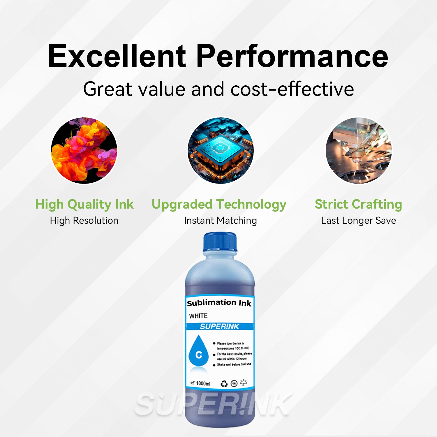 Sublimation Ink 1000ML Cyan for Epson Desktop and Wide Format By Superink