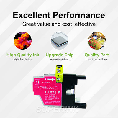Compatible Brother LC75 Magenta Ink Cartridge by Superink