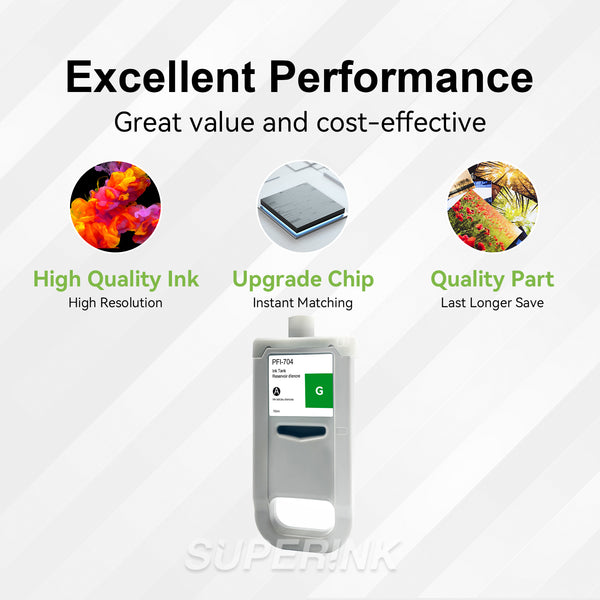 Compatible Canon PFI-704G 700ml Green Ink - Superink.ca