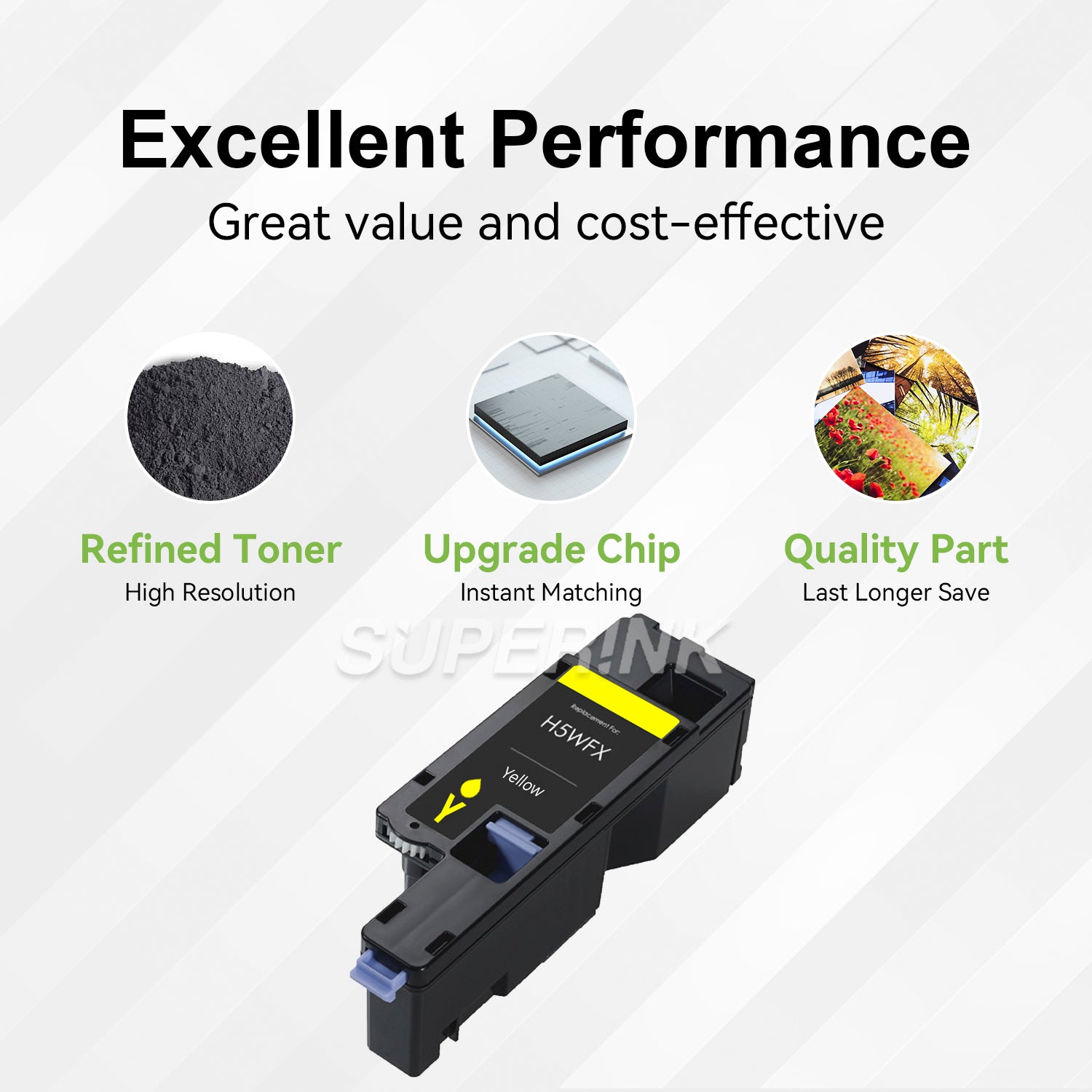 Compatible Dell 593-BBJW Yellow Toner Cartridge By Superink