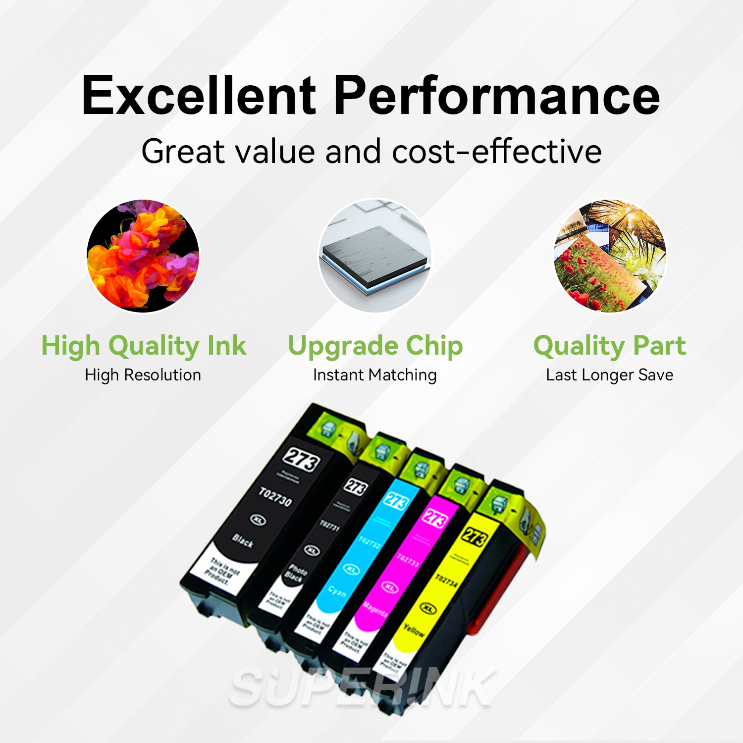 Compatible Epson T273XL 5 pcs Combo Inkjet Cartridge