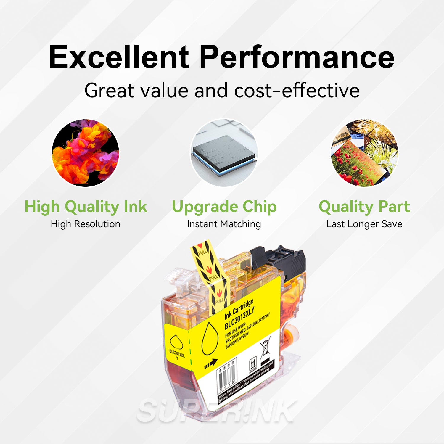 Cartouche d'encre jaune Brother LC3011 compatible par Superink