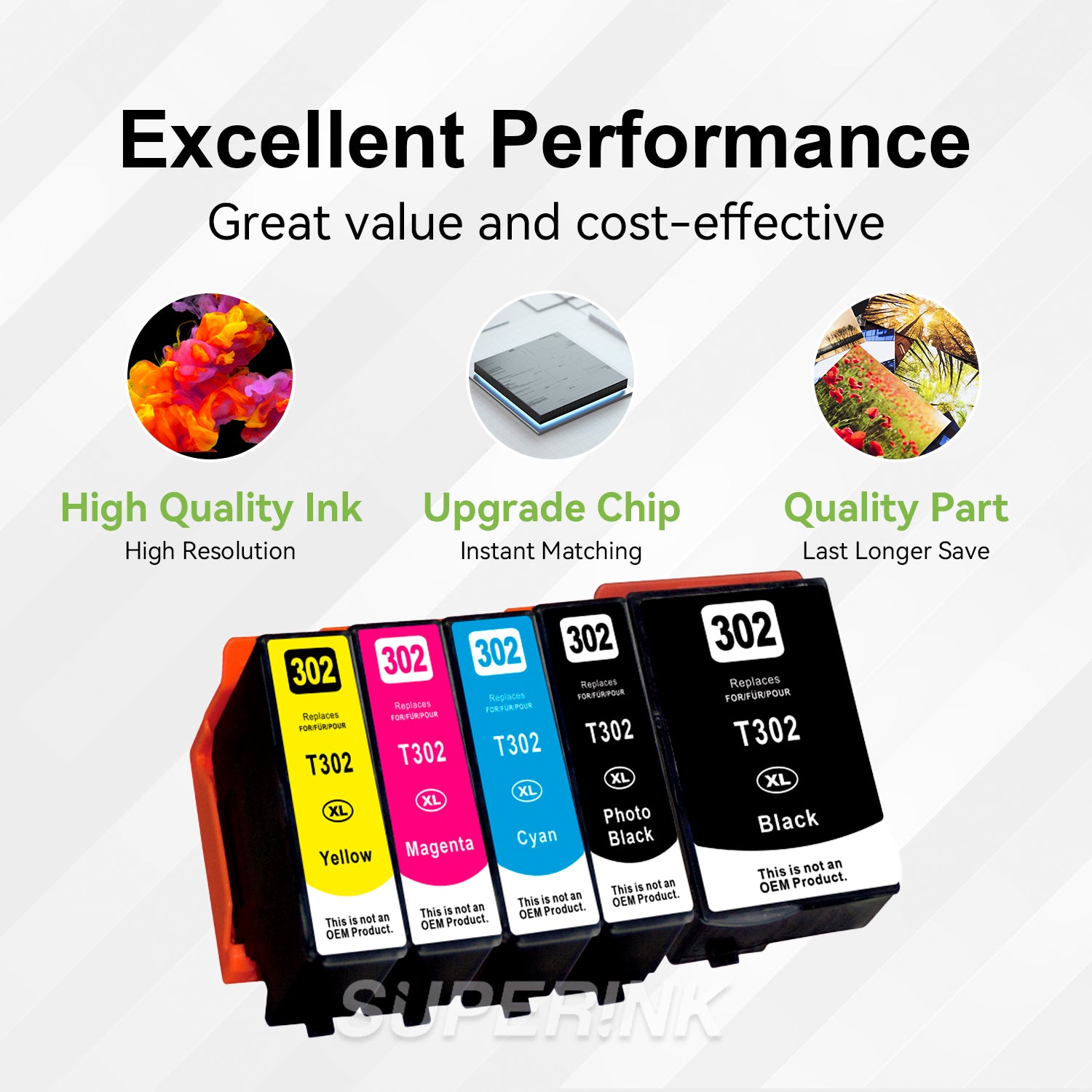 Compatible Epson T302XL Ink Cartridge 5pcs Combo By Superink