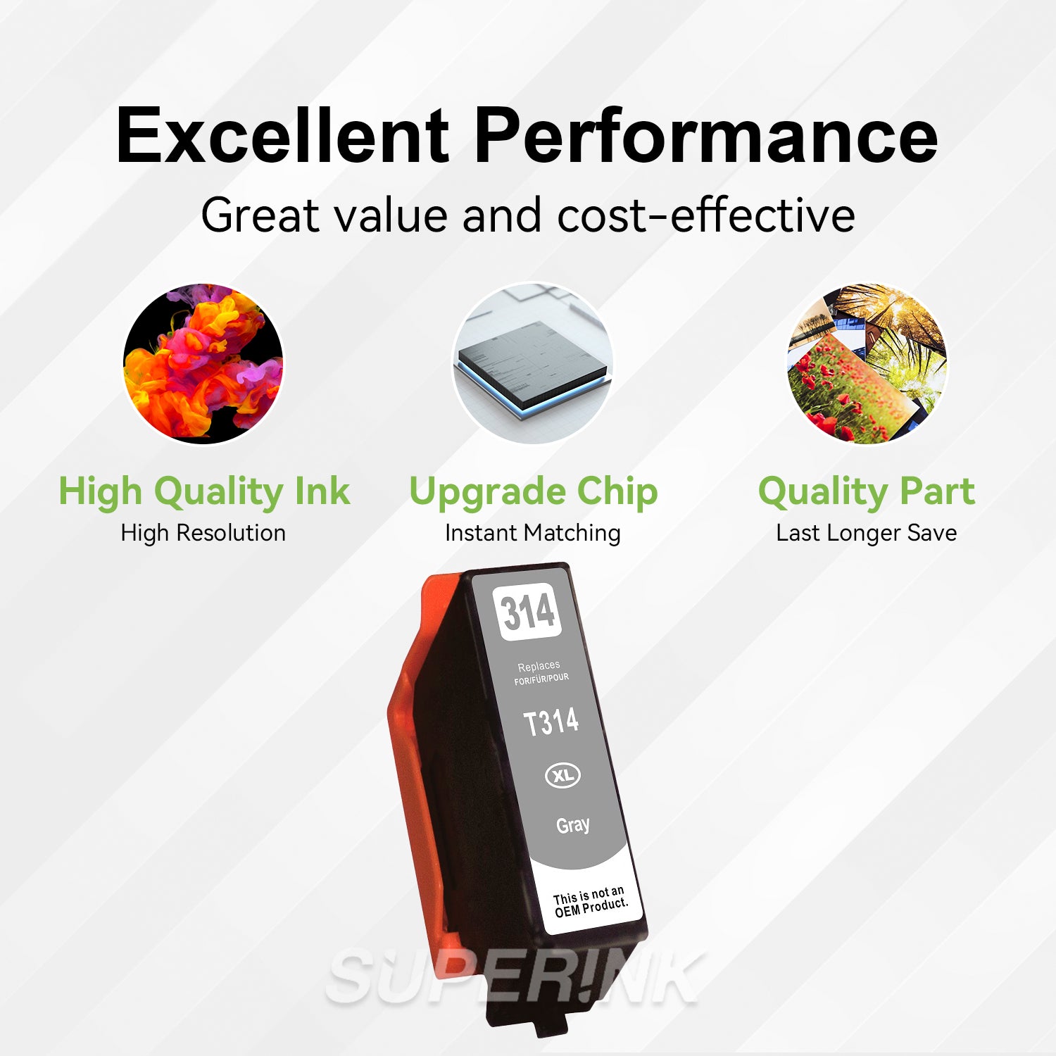 Compatible Epson T314XL720 Grey Inkjet Cartridge High Yield By Superink