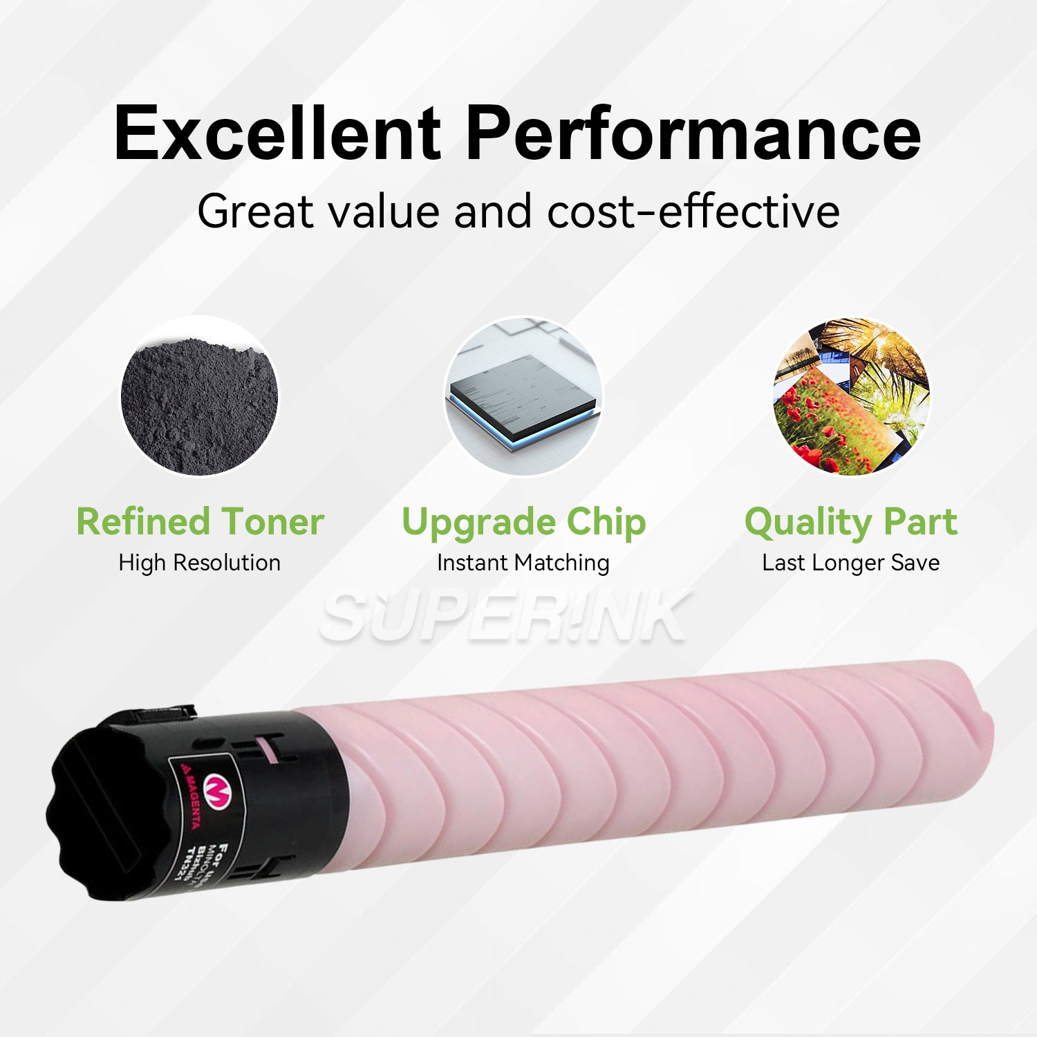 Compatible Konica Minolta TN-321M Magenta Toner Cartridge by Superink