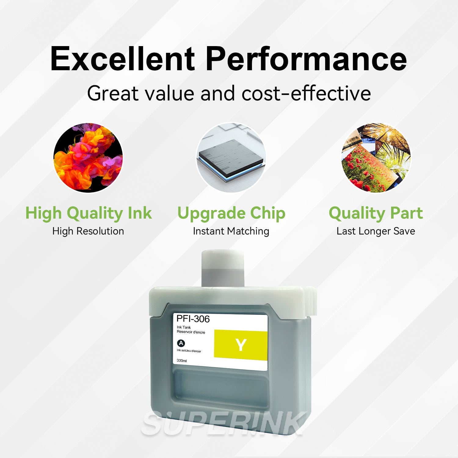 Compatible Canon PFI-306Y 700ml Yellow Ink