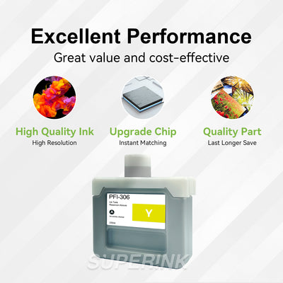 Compatible Canon PFI-306Y 330ml Yellow Ink By Superink