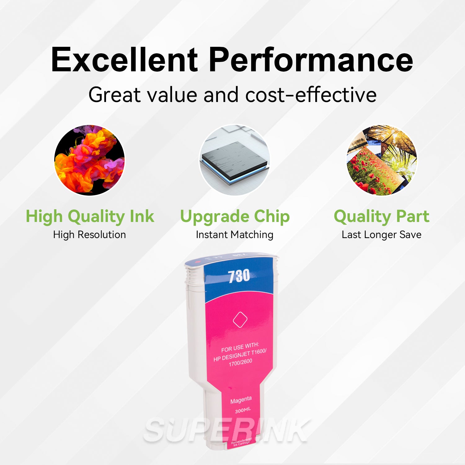 Compatible HP 730 (P2V69A) 300ml Magenta Ink Cartridge By Superink