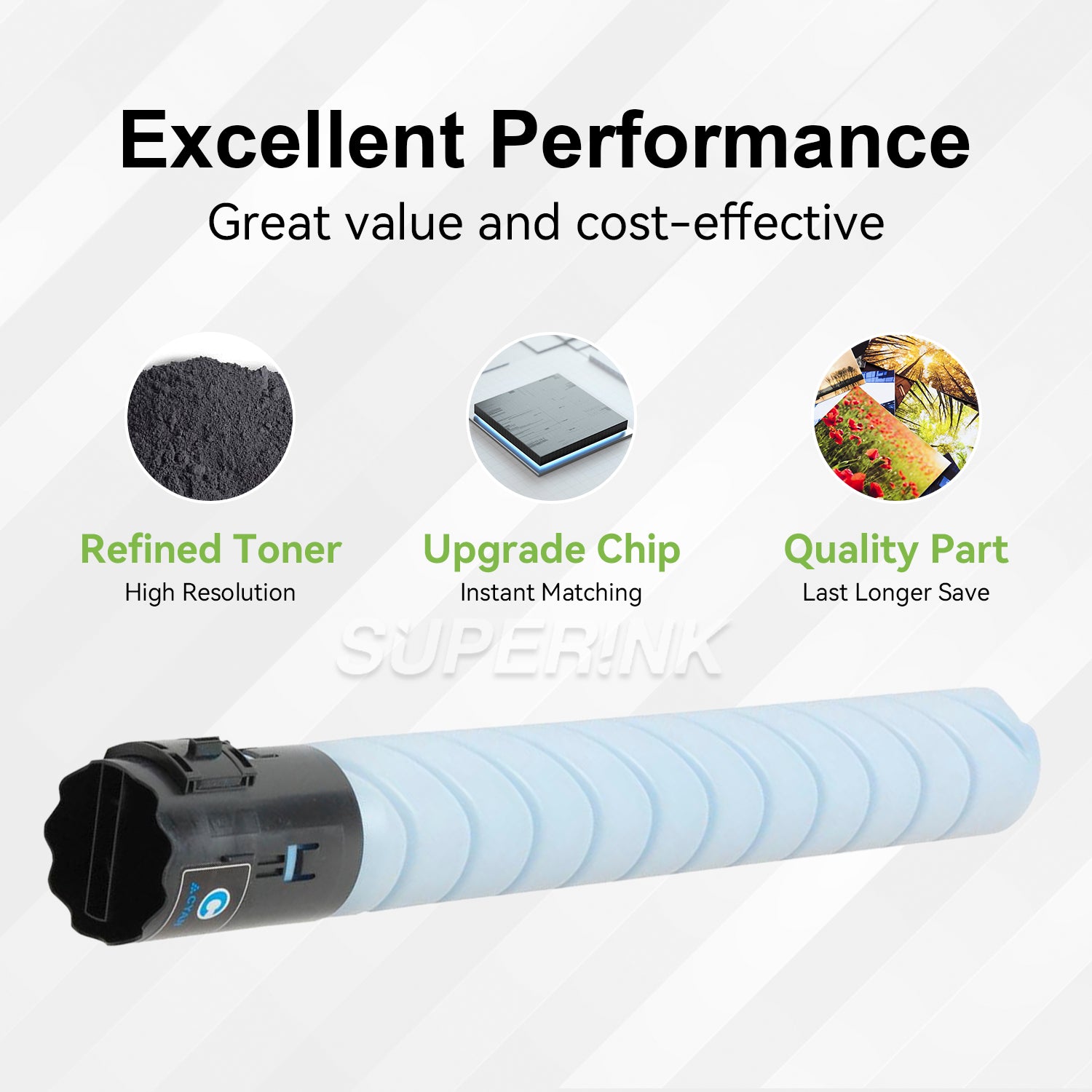 Compatible Konica Minolta TN-321C Cyan Toner Cartridge by Superink