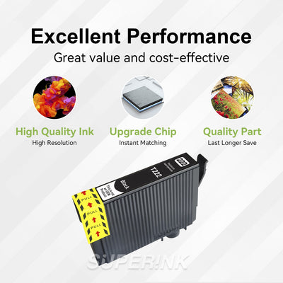Compatible Epson T222 T222120-S Black Ink Cartridge by Superink