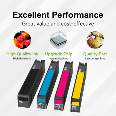 Compatible HP 972X / 972XL Combo Ink Cartridge BK/C/M/Y By Superink