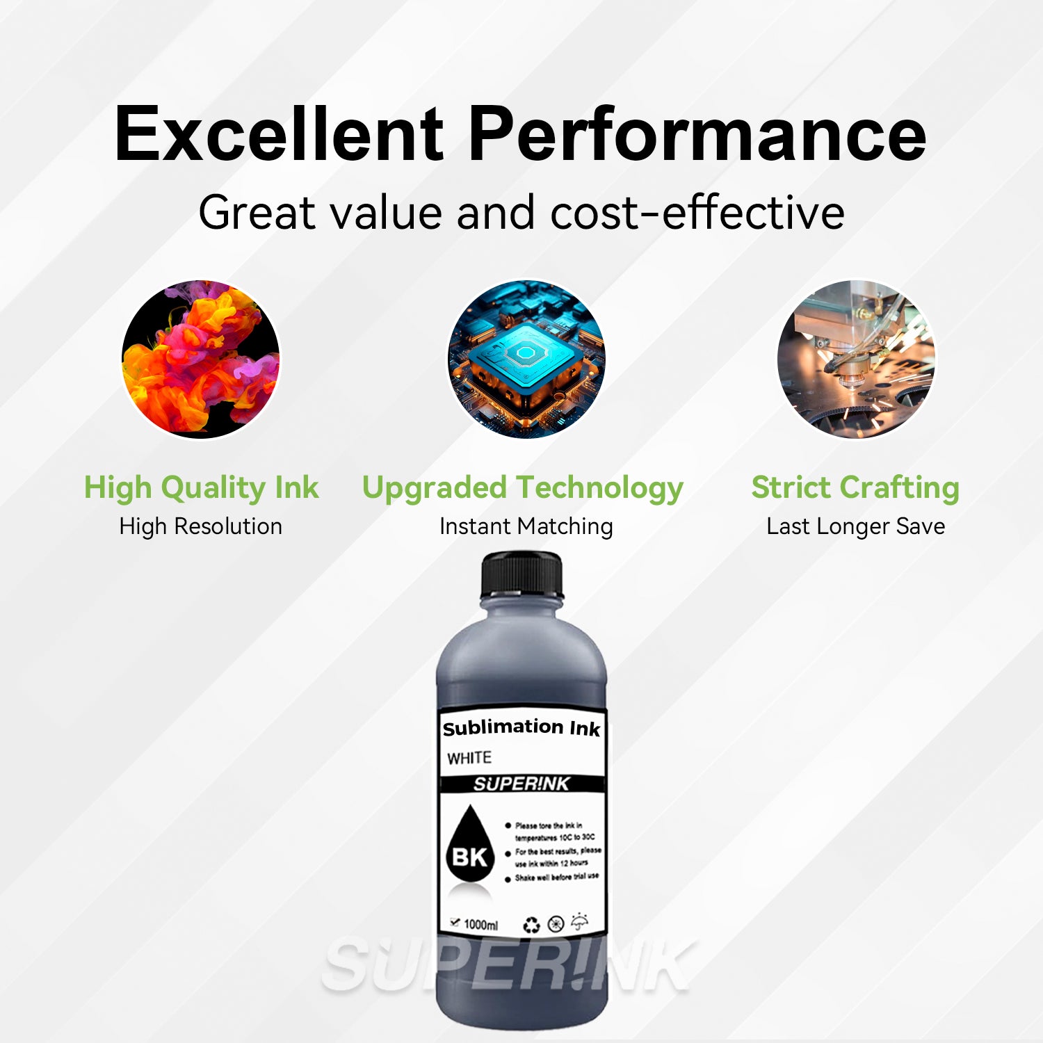 Sublimation Ink 1000ML Black for Epson Desktop and Wide Format By Superink