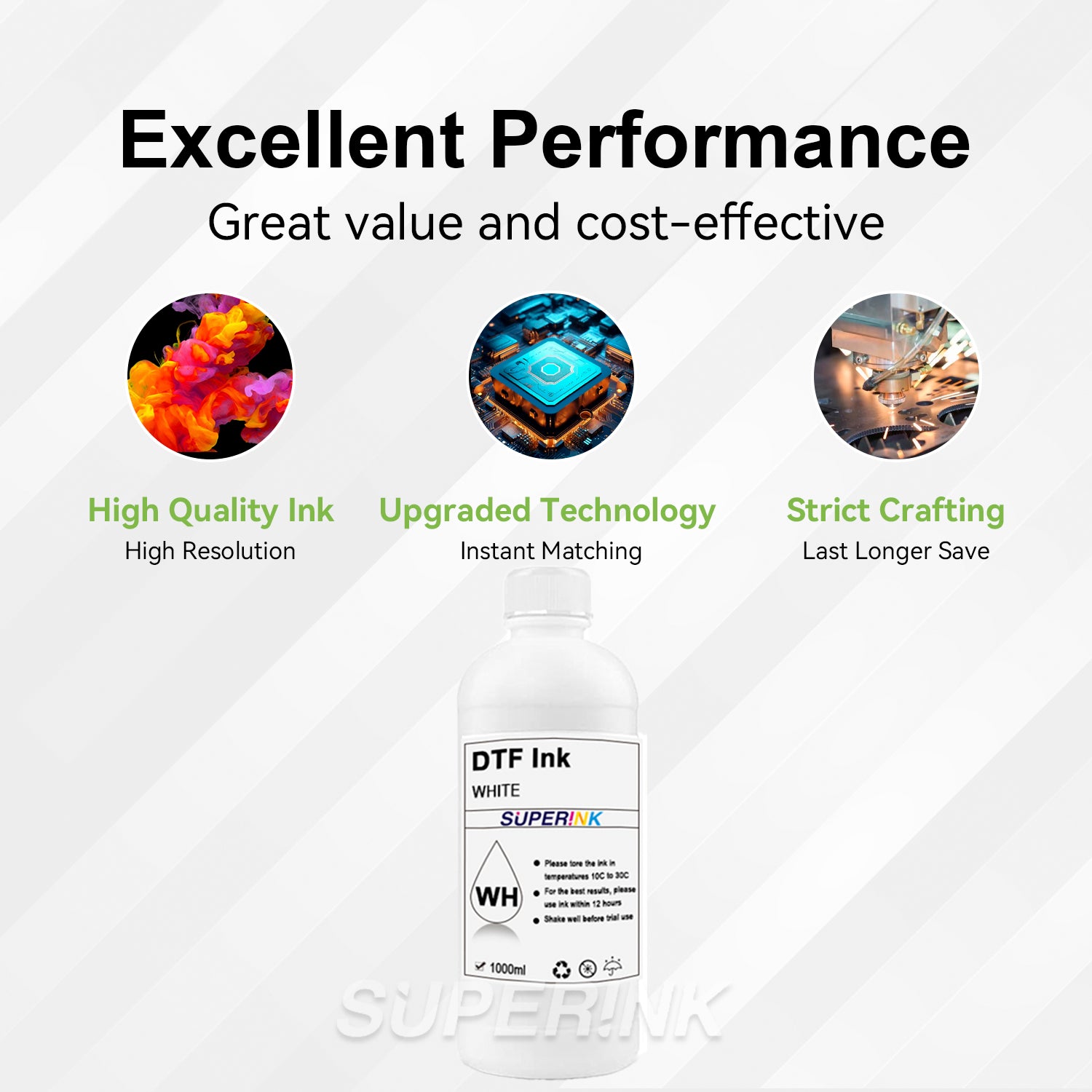 DTF Ink Direct to Film White 1000ml By Superink