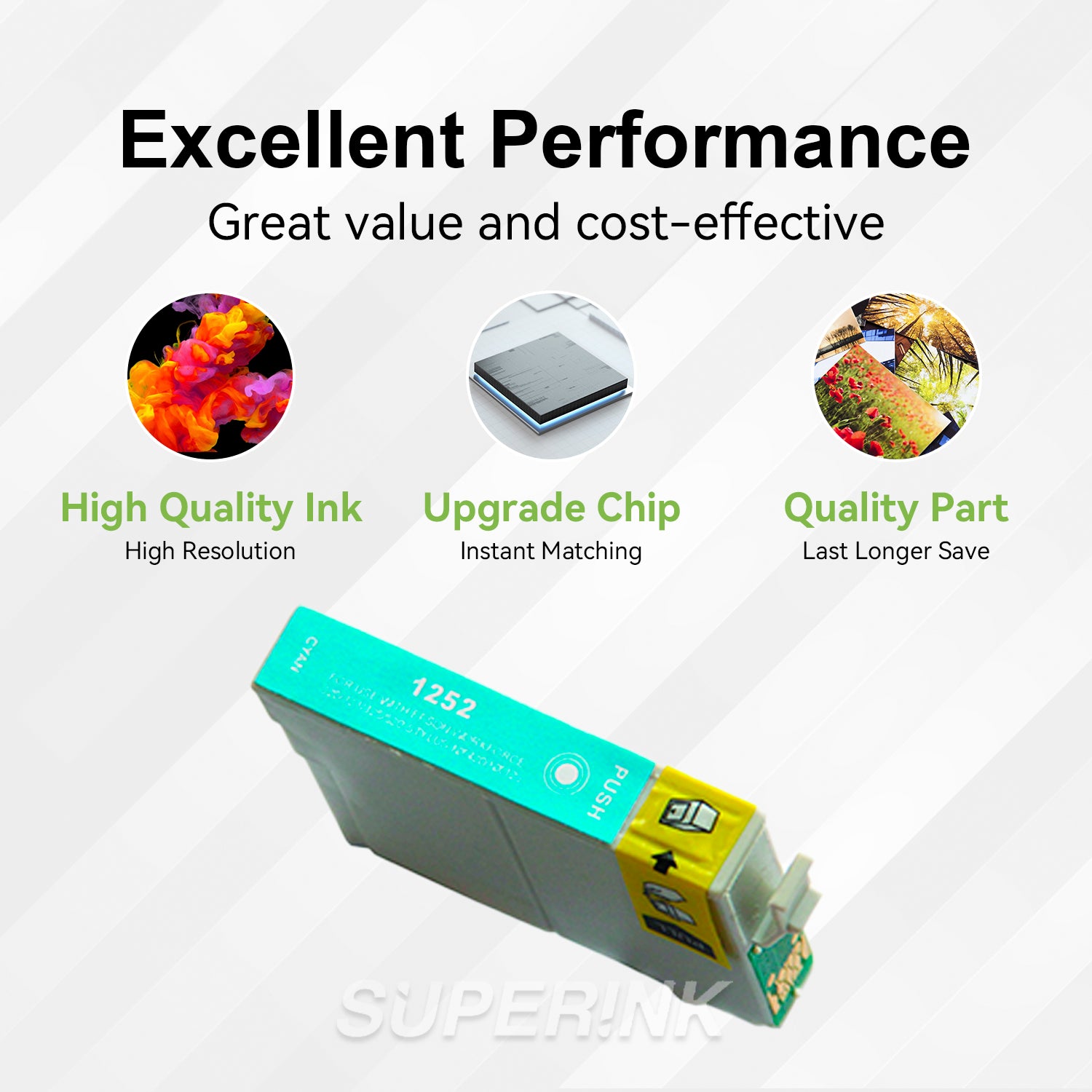 Compatible Epson T125220 Cyan Inkjet Cartridge By Superink