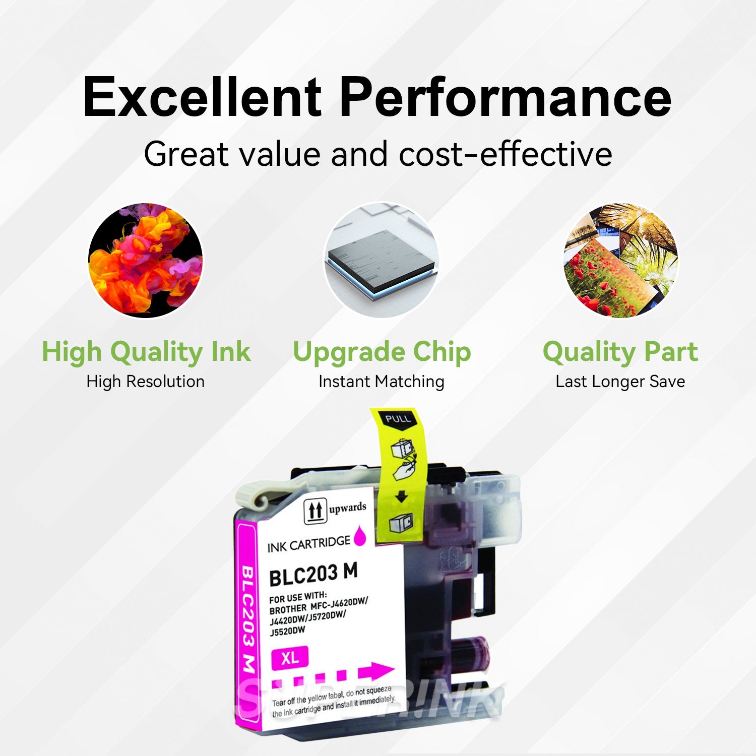 Compatible Brother LC201 Magenta Ink Cartridge by Superink