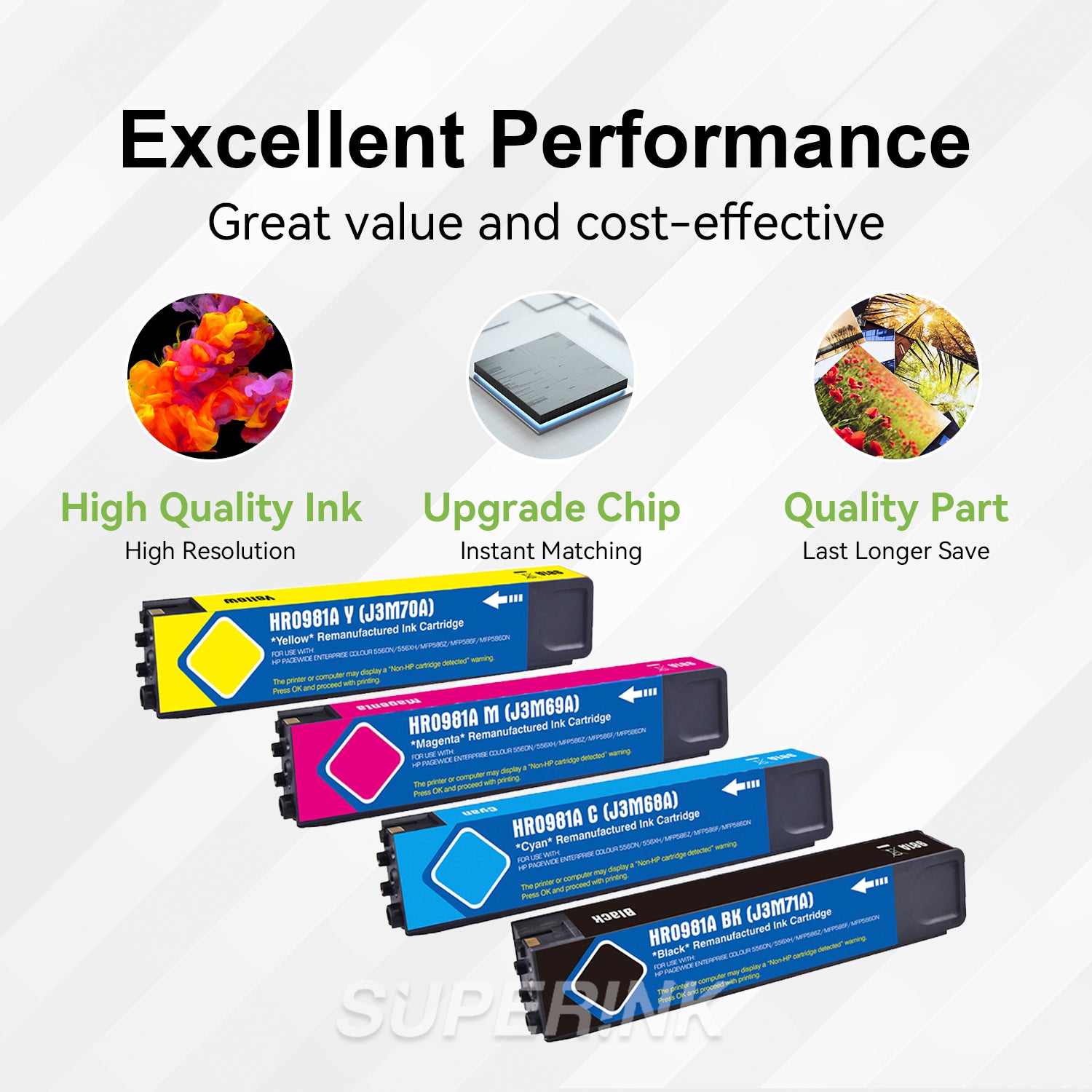 Cartouche d'encre HP 981A Combo PageWide BK/C/M/Y compatible par Superink